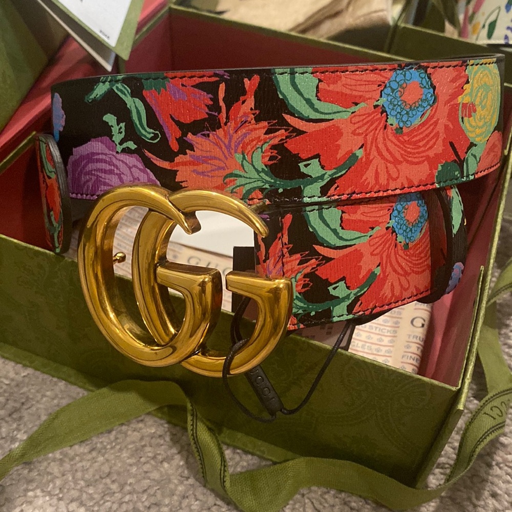 GUCCI special edition floral belt size 85 NWT